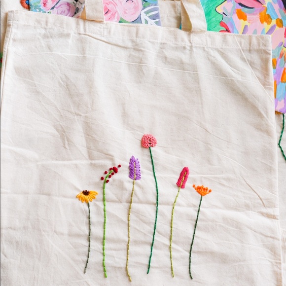 Handmade canvas tote bag - Picture 2 of 5